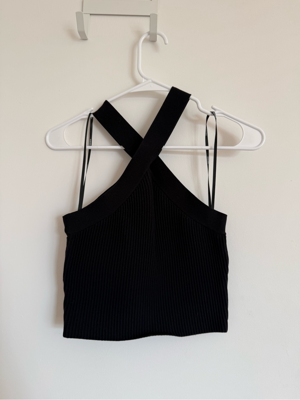 Forever 21 Black Ribbed Cross-Back Tank